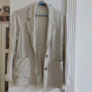 Black Tape Linen Lightweight Jacket Blazer Size Small